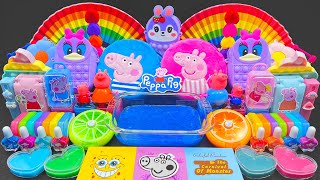 CUTE PEPPA Rainbow Slime🐷 Satisfying Mixing random into Glossy Slime ASMR Squishy Crafty Slime 2 [upl. by Aitnecserc]