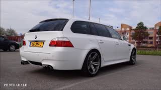 White BMW M5 E61 Touring Start Up and REVS [upl. by Gothar]