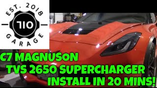 C7 Magnuson 2650 Supercharger Install in 20 mins [upl. by Strawn189]