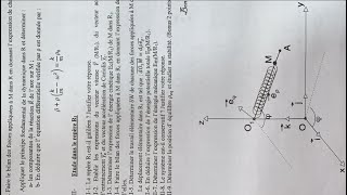 examen 1 partie 1 Mécanique de point matériel S1 Contrôle القنيطرة SMPC SMIA ENSA MIPC [upl. by Anitsrik]