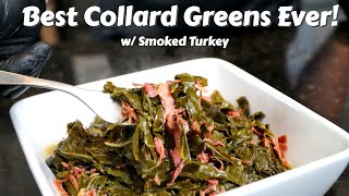 The BEST Collard Greens EVER  Southern Style Collard Greens with Smoked Turkey MrMakeItHappen [upl. by Grishilda]