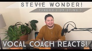 Vocal Coach Reacts Stevie Wonder sings Fragile by Sting LIVE [upl. by Larner]