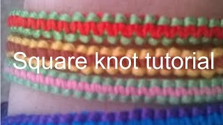 Square knot Friendship Bracelet Tutorial [upl. by Yelrahs]