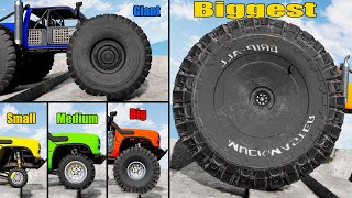 Small vs Medium vs Big Wheels 3  Beamng drive [upl. by Ruphina]