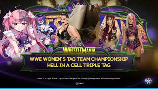 vshojo Vs Betty and Rhea Ripley Vs damaged control womens tag titles WWE 2K23 [upl. by Eastlake]