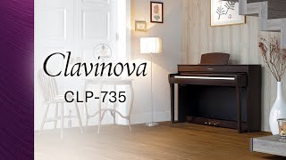 Yamaha Clavinova CLP735 Digital Piano Overview [upl. by Iclek86]