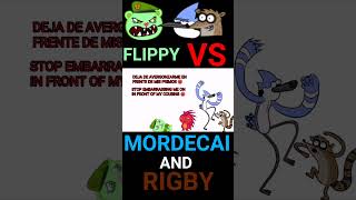 FLIPPY VS MORDECAI AND RIGBY happytreefriends shortsflippyxflaky regularshow mordecaiandrigby [upl. by Alanah]