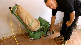 How To Use A Belt or Drum Floor Sander demonstration and theory [upl. by Ahsienahs]