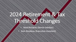 2024 Tax Thresholds and Retirement Contribution limits [upl. by Assinna]