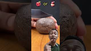 Apple 🍎 Or Cake 🍰❓ food fruit satisfying challenge funny greenscreen [upl. by Clem148]