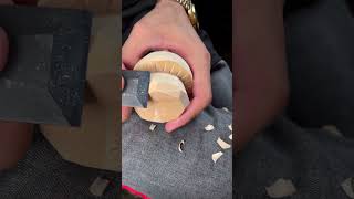 Peel a bear mushroom hahaha  Extremely Comfortable WoodcarvingMushroom asmr [upl. by Robet]