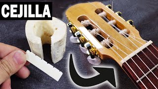 FABRICACION DE CEJILLA SUPERIOR CON HUESO REAL  GUITARRA [upl. by Giffie441]