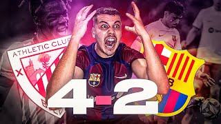 Hincha del Barca Reacciona al Athletic 42 Barca Somos una basura Eliminados de copa del rey [upl. by Llehcar537]