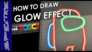 How to Draw in the Glow or Neon Effect easy with Posca [upl. by Harty545]