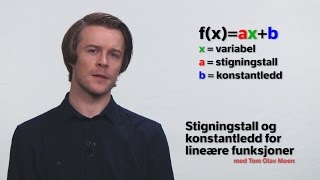 Stigningstall og konstantledd for lineære funksjoner [upl. by Iffar988]