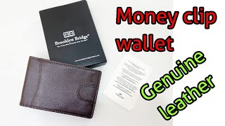 Brooklyn Bridge Real Leather Money Clip Wallet for Men  Slim Front Pocket RFID Blocking Bifold [upl. by Trub886]