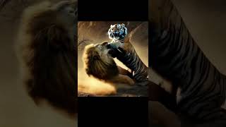 lion vs tiger real fight lionvstiger lion tiger bigcats bigcats shorts viralvideo [upl. by Odell385]