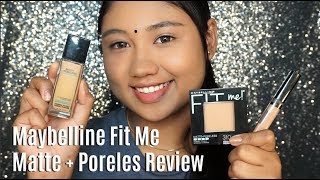 Maybelline Fit Me Matte  Poreless Foundation Powder amp Concealer Review  DaintyDashBeauty [upl. by Drucill]