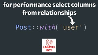 Laravel tip in a minute How to select specific columns from a relationship for optimized queries [upl. by Ecar210]