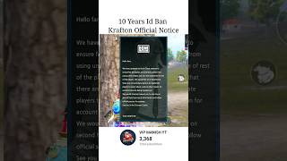 No More Server Hackers  No More 10 Years Id Ban Official Notice By Krafton bgmi krafton notice [upl. by Enner]