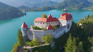 A completely different look at Slovenias Lake Bled from above I 4k Video Drone I Blesinski Travel [upl. by Akehsay]