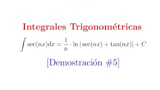 Integral Trigonométrica 05  Integral de secnx [upl. by Enos]