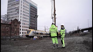 Jetgrouting Entrance to the tunnel for Västlänken [upl. by Antipas]