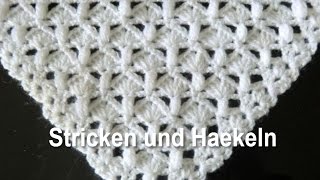 Haekelmuster  DREIECKSTUCH NR 6 MIT MUSCHELN UND KNOSPEN [upl. by Rayna]