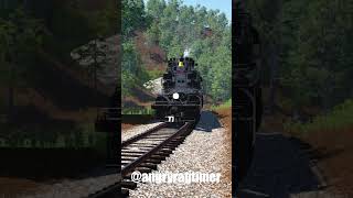 steamtrain on bridge trainsimulation shorts trains railroad train trainsim railroading h6 [upl. by Trumann]