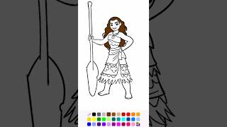 Moana songs how far I’ll go disney coloring shorts viral moana music love fun princess wow [upl. by Killarney]