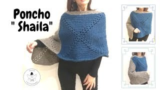 TUTORIAL Poncho quotShailaquot poncho de ganchillolafatatuttofare [upl. by Nnaillek]