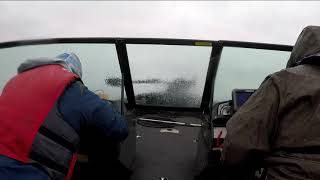 Alumacraft 175 Competitor going through rough water on Rainy Lake [upl. by Yadnus889]