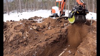 Screening dirt into a trench [upl. by Veleda]