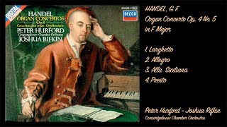 Händel C F  Organ Concerto Op 4 No 5 in F  Hurford Rifkin [upl. by Wynne]