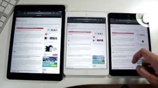 Retina iPad mini 2 Vs iPad Air Vs iPad mini 1  Size And Performance Test [upl. by Enneiluj]