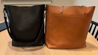 Madewell Medium Transport Tote  Madewell Bucket Bag Review  Whats in my bag [upl. by Ailuj]