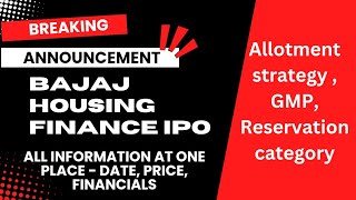 Bajaj housing finance IPO GMP Price  All information in 2 minshareholder quota Allotment secret [upl. by Lienahs336]