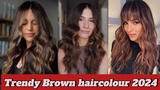 Hair colour trends 2024  Gorgeous brown Hair colours Trends stylesforall 2024hairtrends [upl. by Ajax]