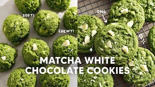 Matcha White Chocolate Cookies 🍵 one of my fave recipes EVER [upl. by Pontone]