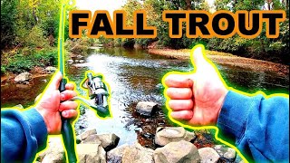 Creek Fishing For Fall STOCKED TROUT Wissahickon Creek [upl. by Faubion]