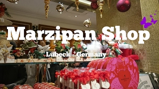 Christmas Market  Marzipan Chocolate Shop in Lubeck  Germany [upl. by Roon]