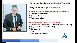 Presupuesto Publico  Clasificación y Ejecución de Gastos de Funcionamiento [upl. by Cindy454]