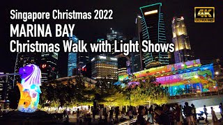 Singapore Christmas  Marina Bay  Christmas Walk amp Light Shows 2022 [upl. by Yllrebmik]