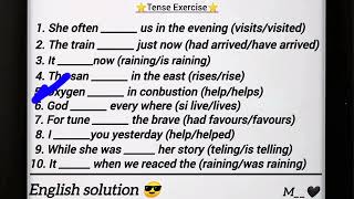 English solution  Tense Exercise class 1011 Fill in the blanks choose the correct form of verb [upl. by Samale]