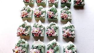 Making cold Process soap Pink Peppermint Poinsettia [upl. by Eagle231]