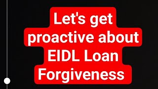 Lets get proactive about asking for EIDL loan forgiveness I need your help [upl. by Assili]