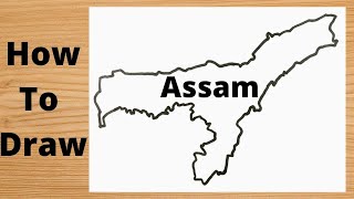 Drawing Assam Map  Easy Step by Step [upl. by Lippold450]