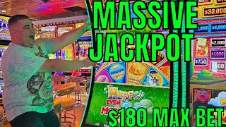 BIGGEST JACKPOT Ever On YouTube For Huff N More Puff  Las Vegas Mega Jackpots [upl. by Nabila]