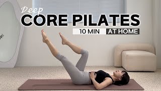 10 MIN DEEP CORE PILATES WORKOUT – Get Your Stomach Slim amp Tight No Equipment [upl. by Ing]