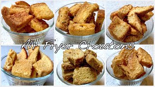 How to make croutons in the air fryer  6 scrumptious flavors [upl. by Eidnim]